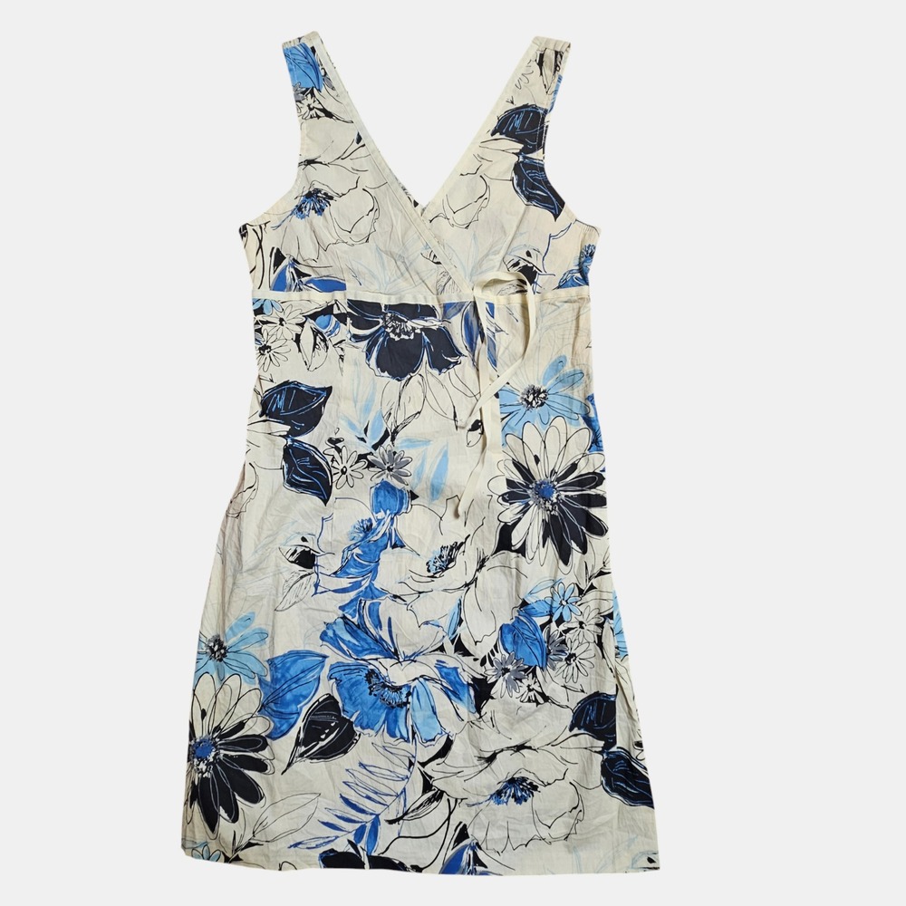 Sienna Floral Sleeveless Mini Dress V-Neck Cotton Blend L Cottagecore VTG Y2K